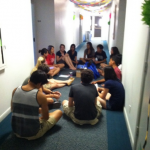 Sponsor group at Pomona College on Move-In Day