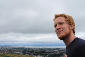 Chris Helwig, '14 and History major, admires the view of Edinburgh.