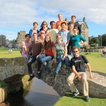The entire Pomona group on the Swilcan Bridge at St. Andrew's Golf Course