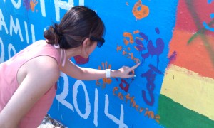 Here is co-mentor Kirsten painting