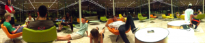 A terribly executed, low-res, pano of the Cube looking extra lively!