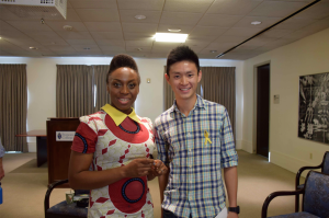 I might have included this reference just to showcase this photo I took with Chimamanda when she visited Pomona College last year.