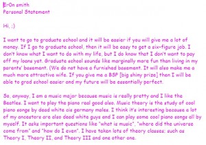 My personal statement... maybe