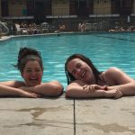 Sarah and Leah in the pool