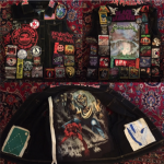 My battle vest, covered with patches of bands I like, baseball teams, and art made by me and my friends