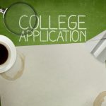 image of college application with coffee cup