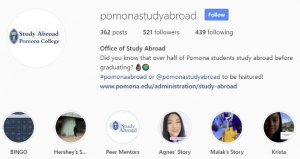 image of Pomona's Study Abroad Instagram account