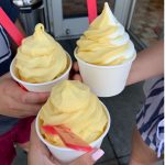 3 dishes of yellow fro-yo